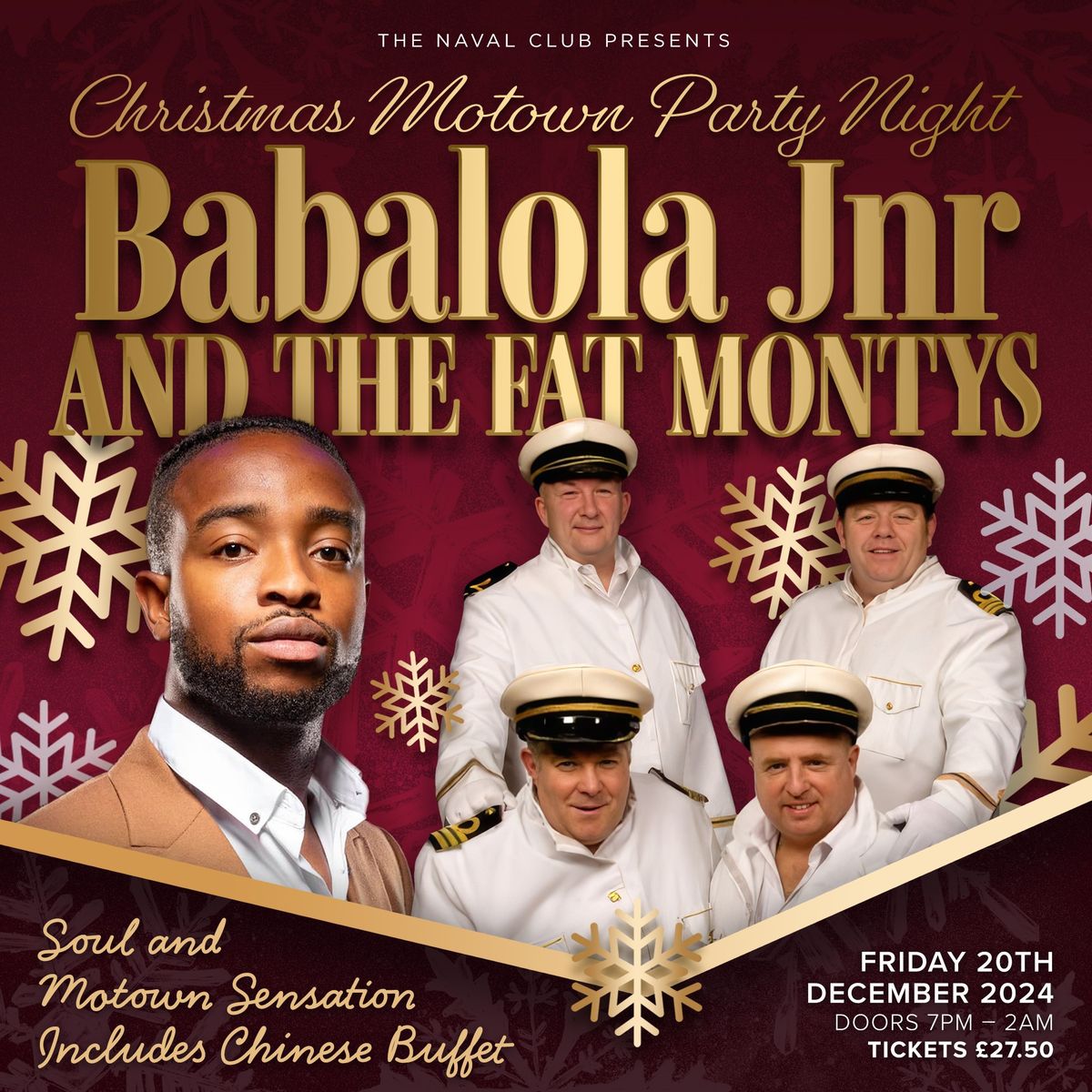 Christmas Fun Motown Party Night - The Fat Monty's - Babalola JNR plus Chinese Buffet