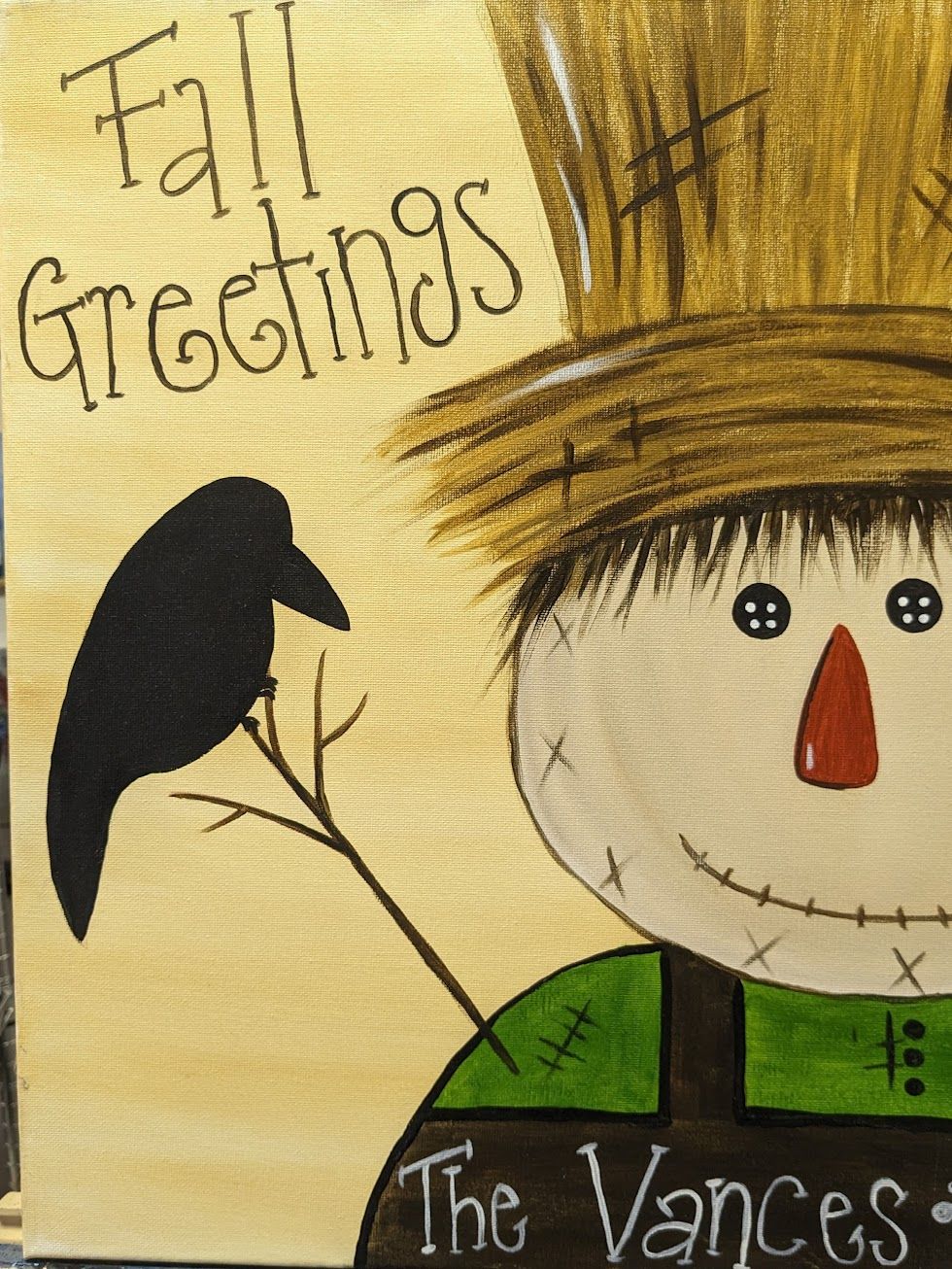 Fall Greetings Scarecrow ~ 1\/2 off Bottles of Wine! @ Wine and Canvas \u2013 Grand Rapids