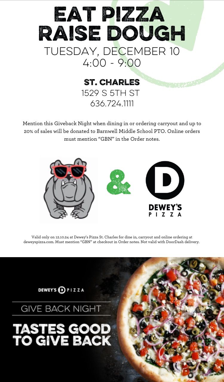 Dewey\u2019s Pizza Fundraiser 