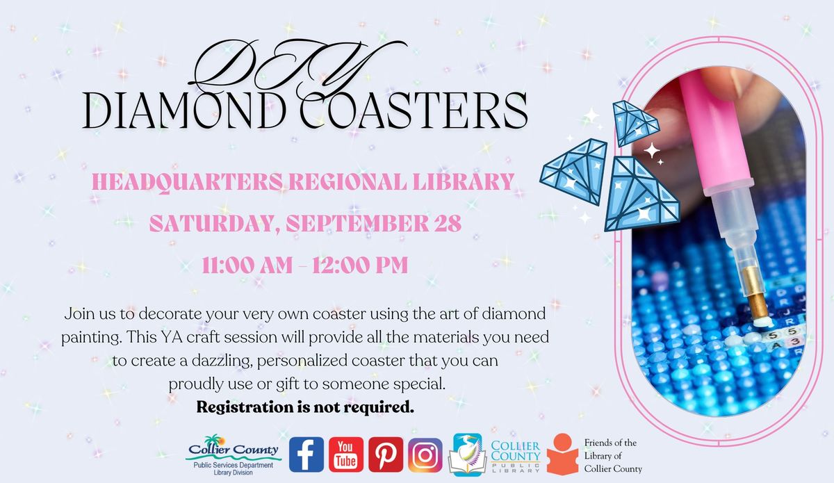 DIY Diamond Coasters at Headquarters Regional Library