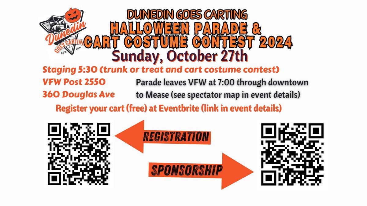 Dunedin Goes Carting Halloween Parade and Cart Costume Contest 2024