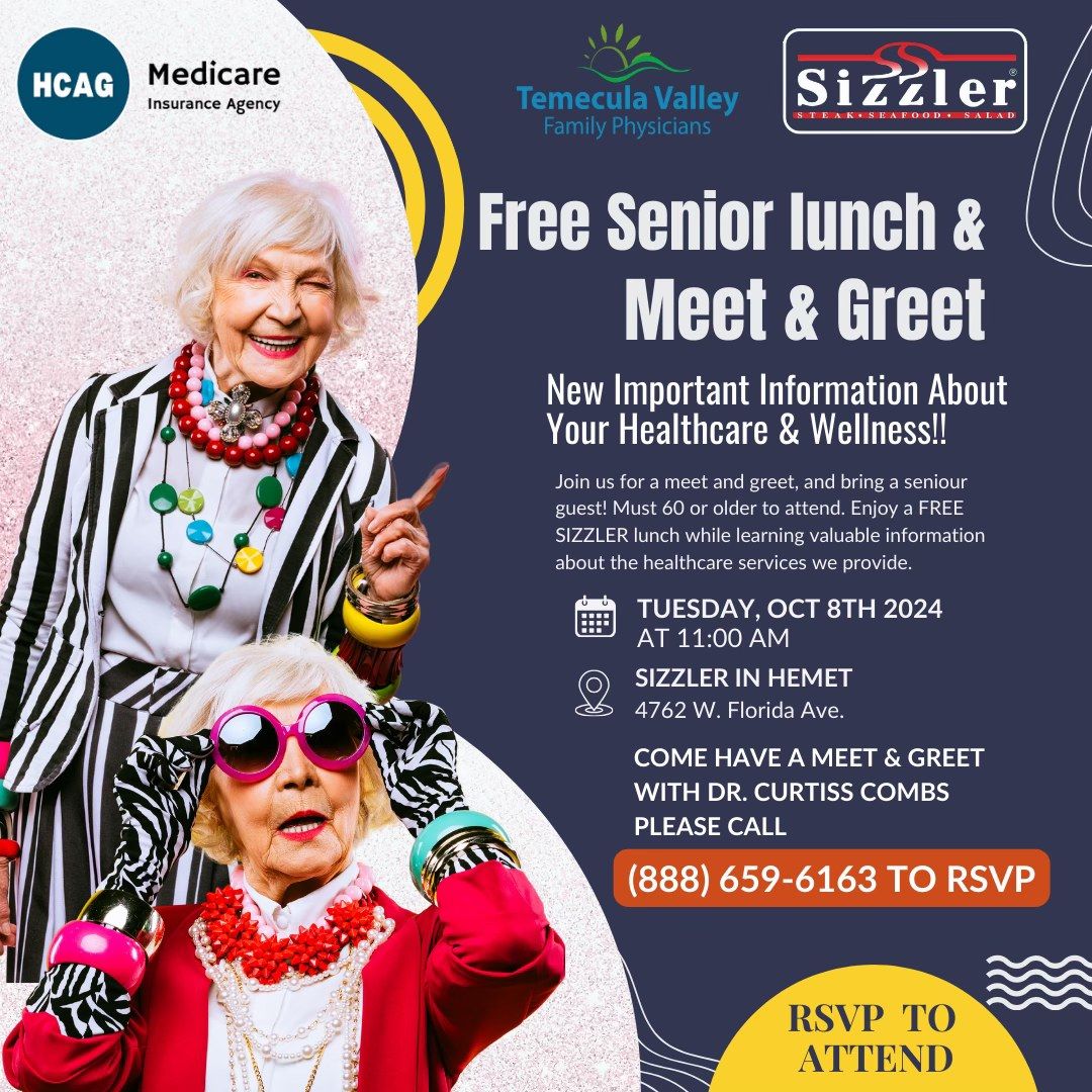 OCT 8th \ud83d\udc49Free Senior Lunch and Healthcare Insights with HCAG Medicare