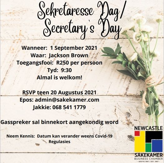 Sekretaresse Dag/Secretarys Day, Jackson Brown, Ulundi, 1 September 2021