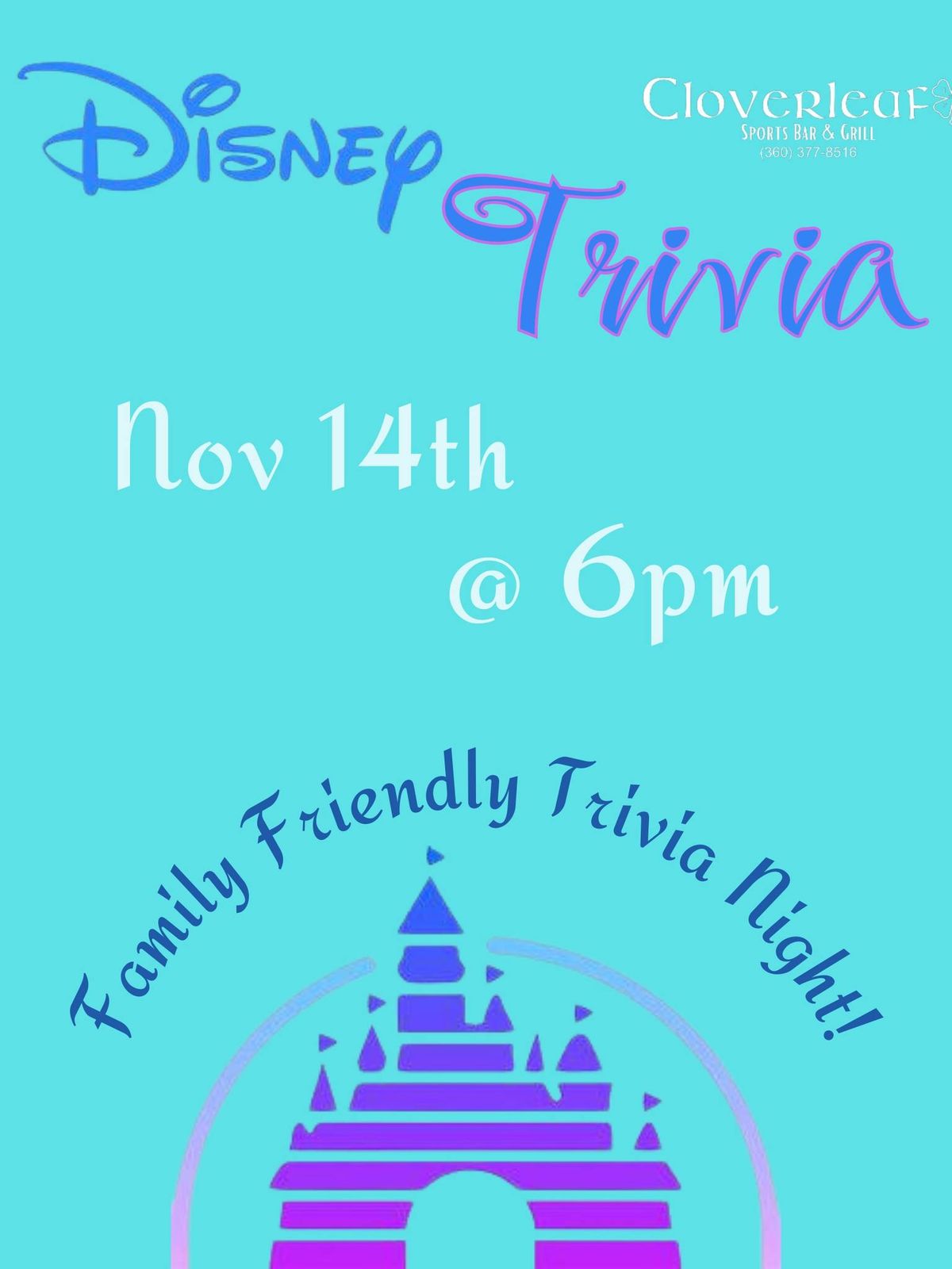 Cloverleaf Trivia - Disney (Family Friendly) 