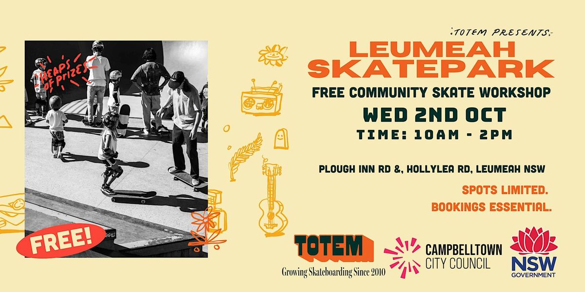 Leumeah Skatepark - FREE Community Skate Workshops & JAM