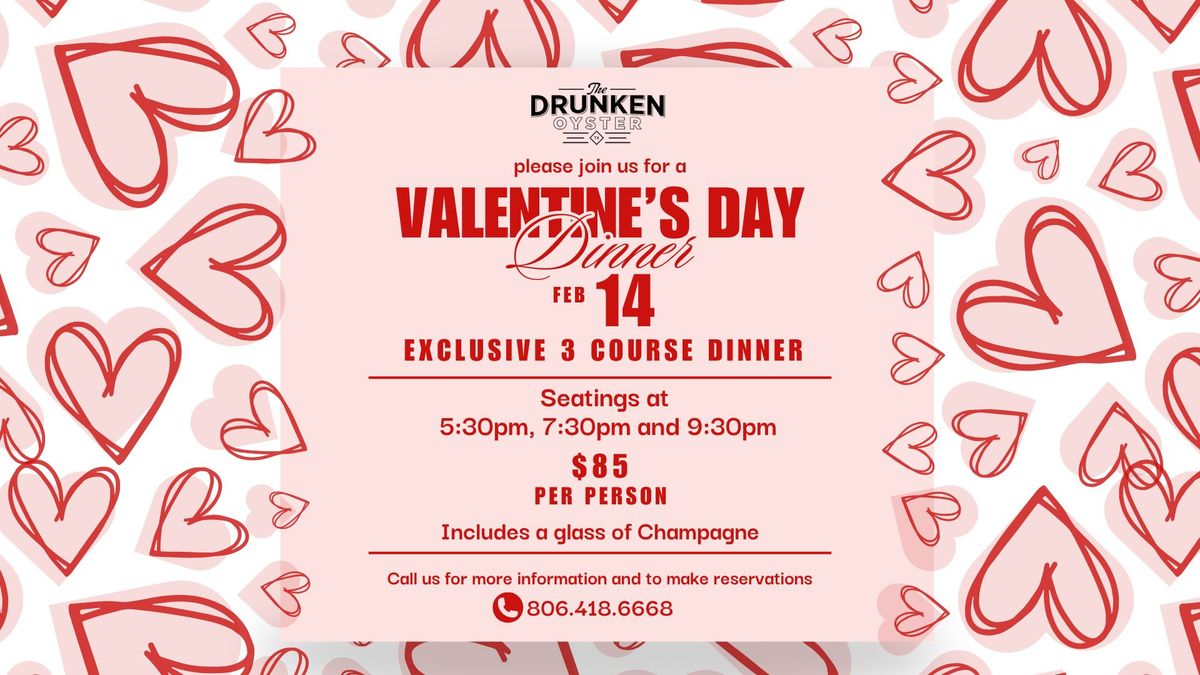 Valentines Day Exclusive Three Course Dinner