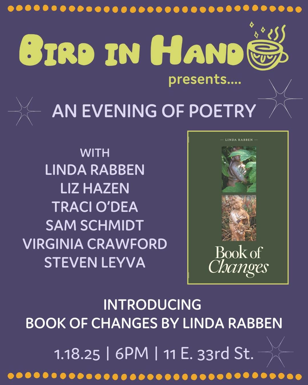 An Evening of Poetry: Introducing BOOK OF CHANGES by Linda Rabben