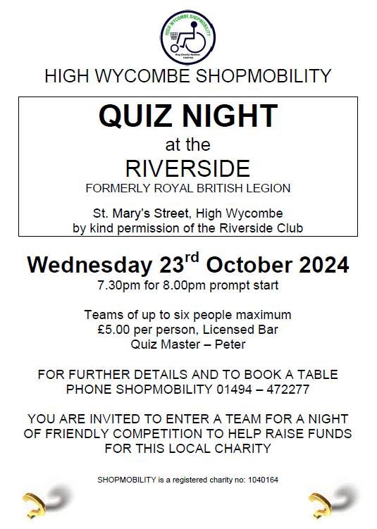 High Wycombe Shopmobility Quiz Night