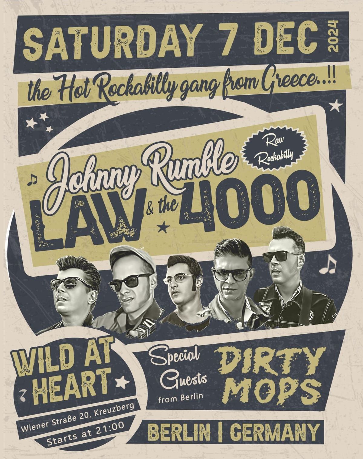 Johnny Rumble & The Law 4000-Rockabilly\/Greece+Dirty Mops-GarageSurf\/Bln+DJ Basurilla