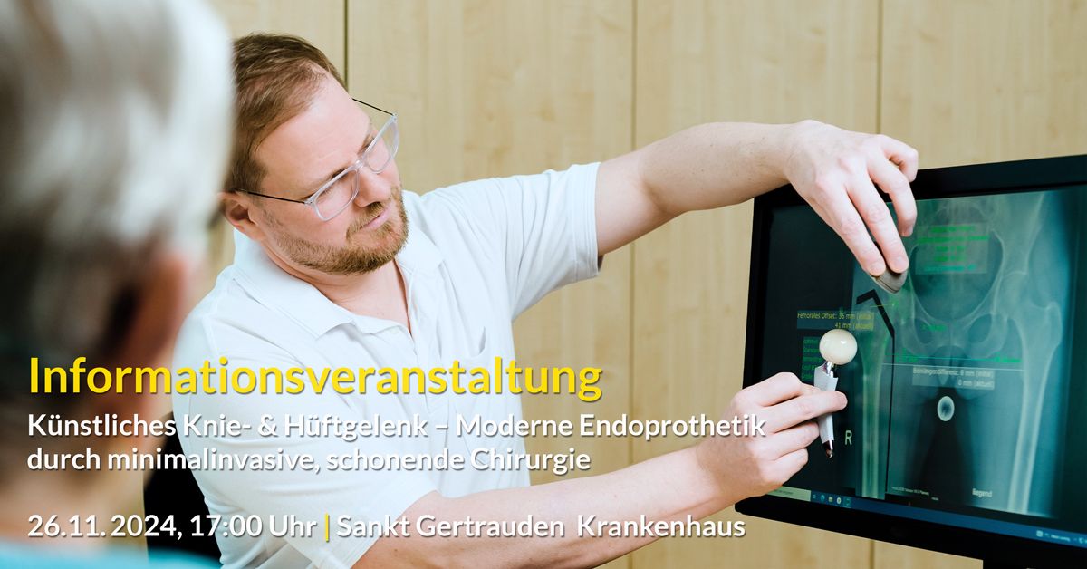 Minimalinvasive Endoprothetik f\u00fcr Knie- & H\u00fcfte im Sankt Gertrauden-Krankenhaus