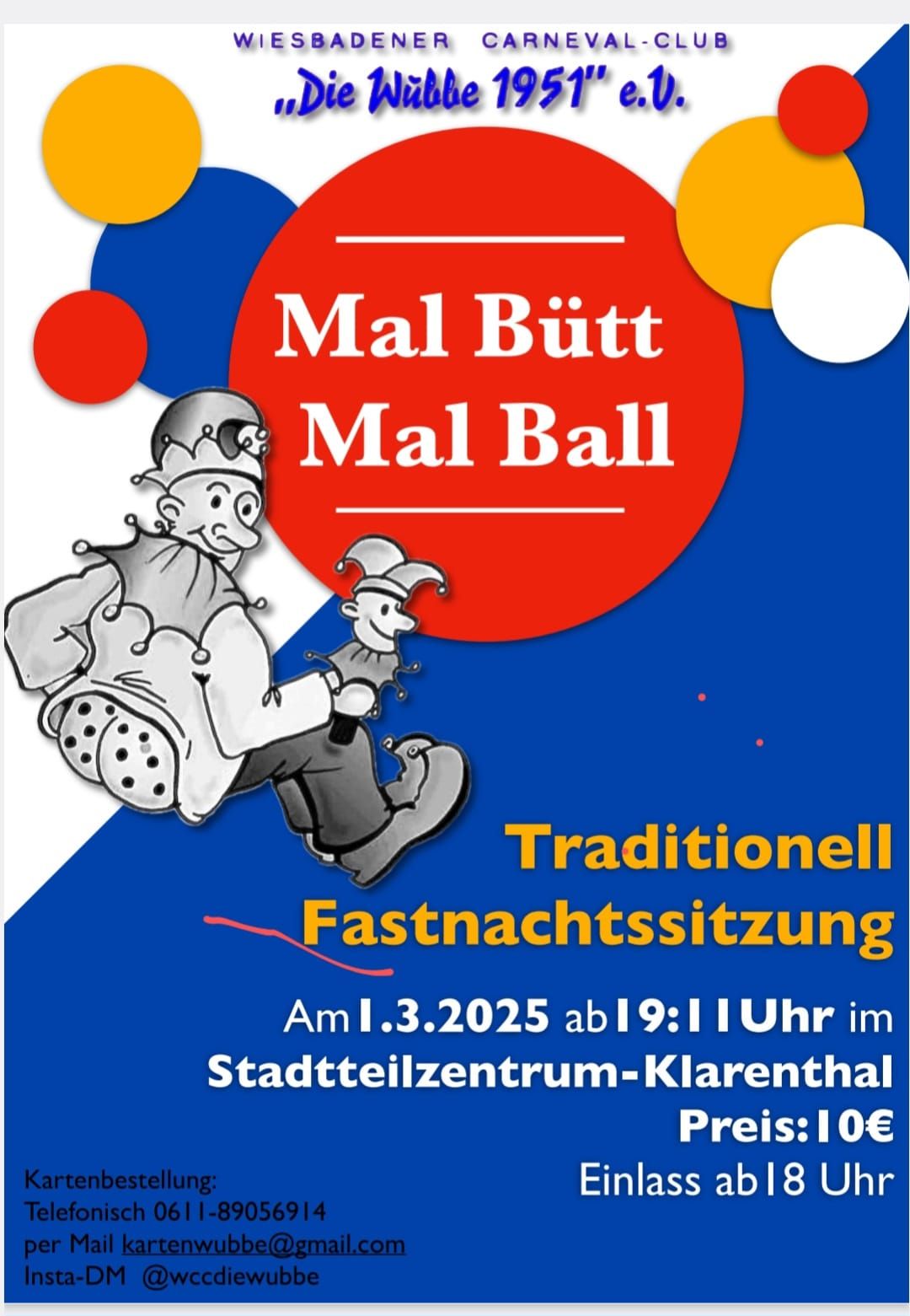 Fastnachtsitzung Mal B\u00fctt mal Ball von den Wubbe Wiesbaden