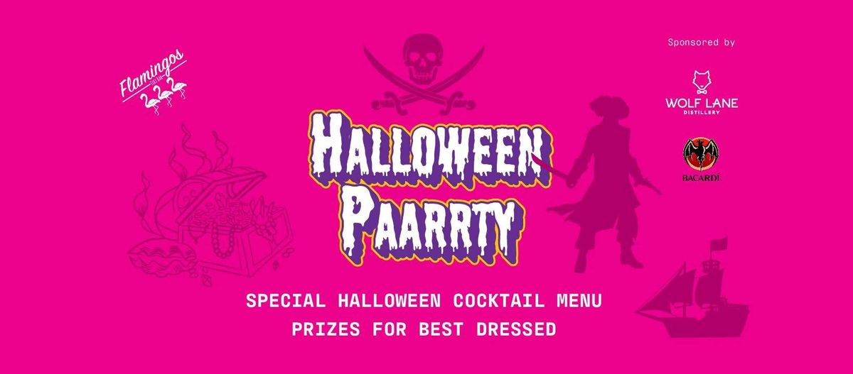 Halloween Paarrty Flamingos Tiki Bar