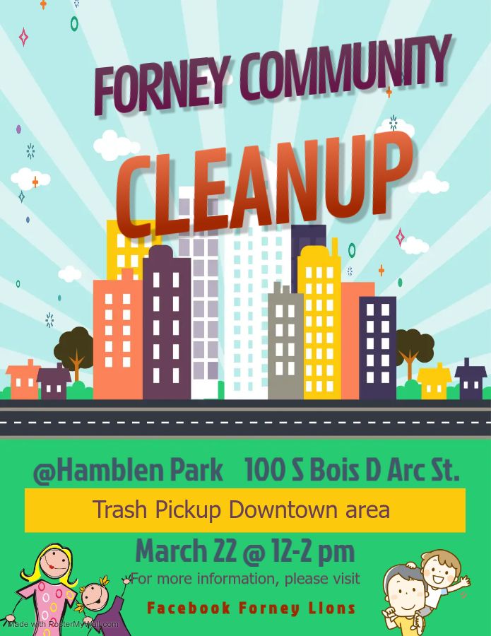 Forney Downtown Clean Up Lions Club Service Project