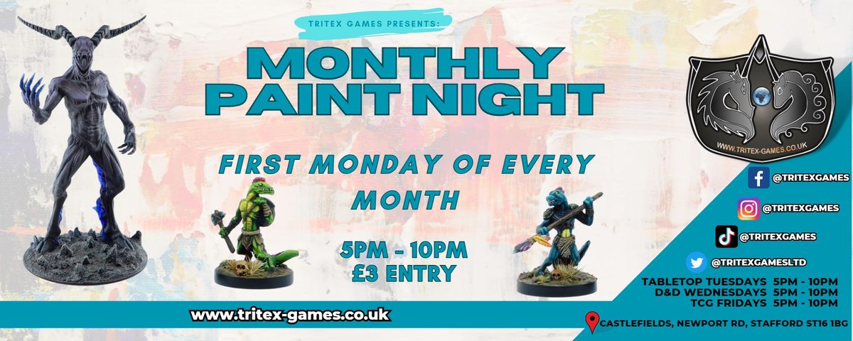 Tritex Games: Monthly Paint Night