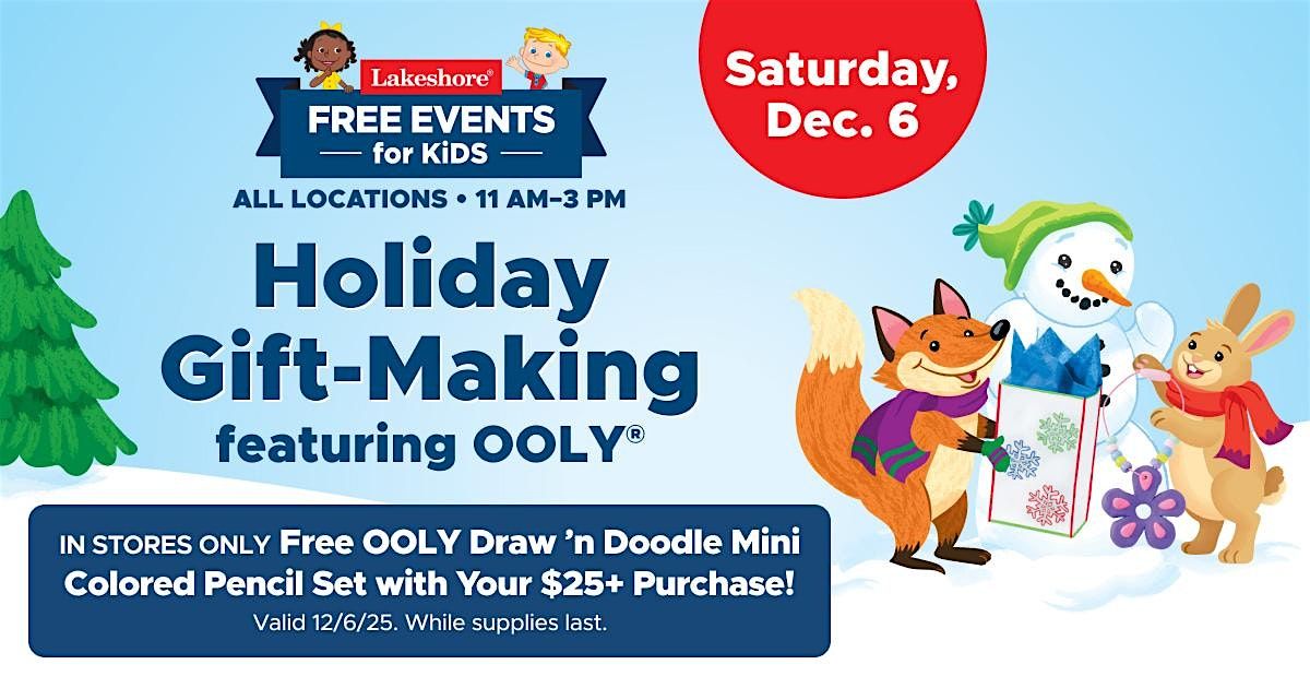 Free Kids Event: Holiday Gift-Making Featuring OOLY\u00ae (Cherry Hill)
