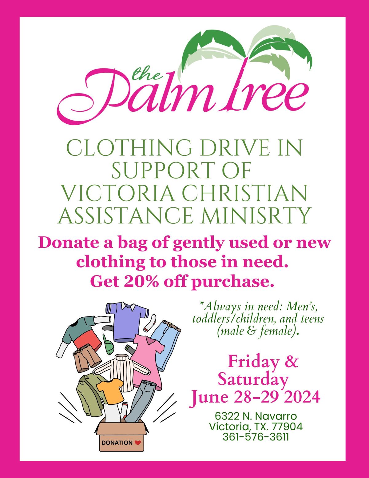 Victoria Christian Assistance Ministry Clothing Drive