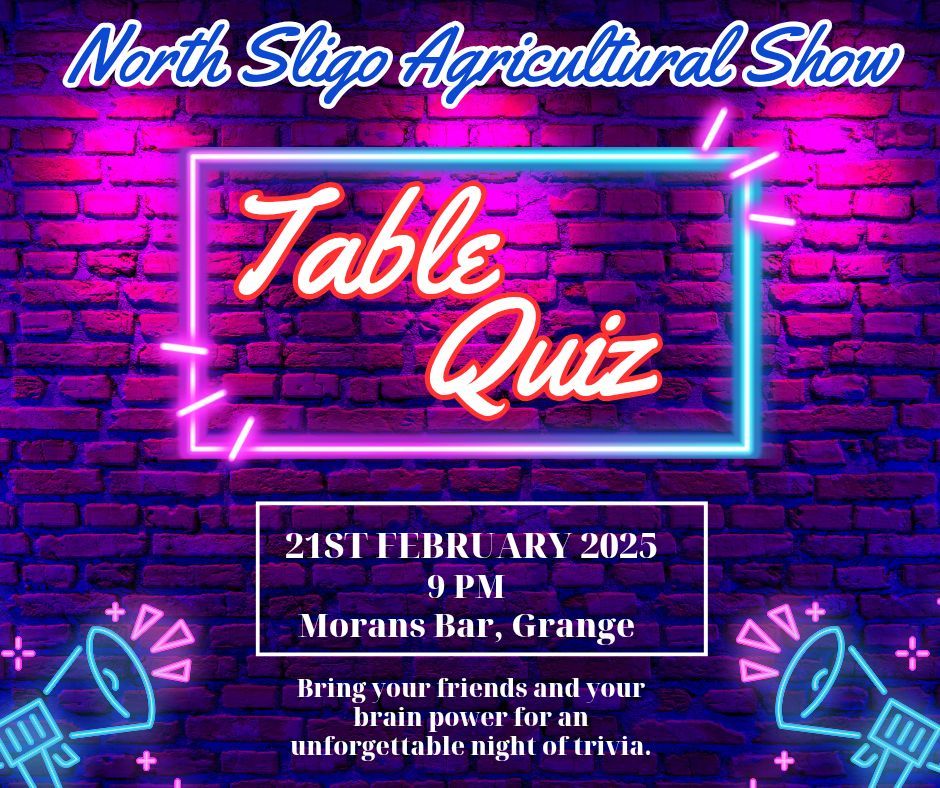 Table Quiz at Moran's Bar, Takeaway & B&B Grange