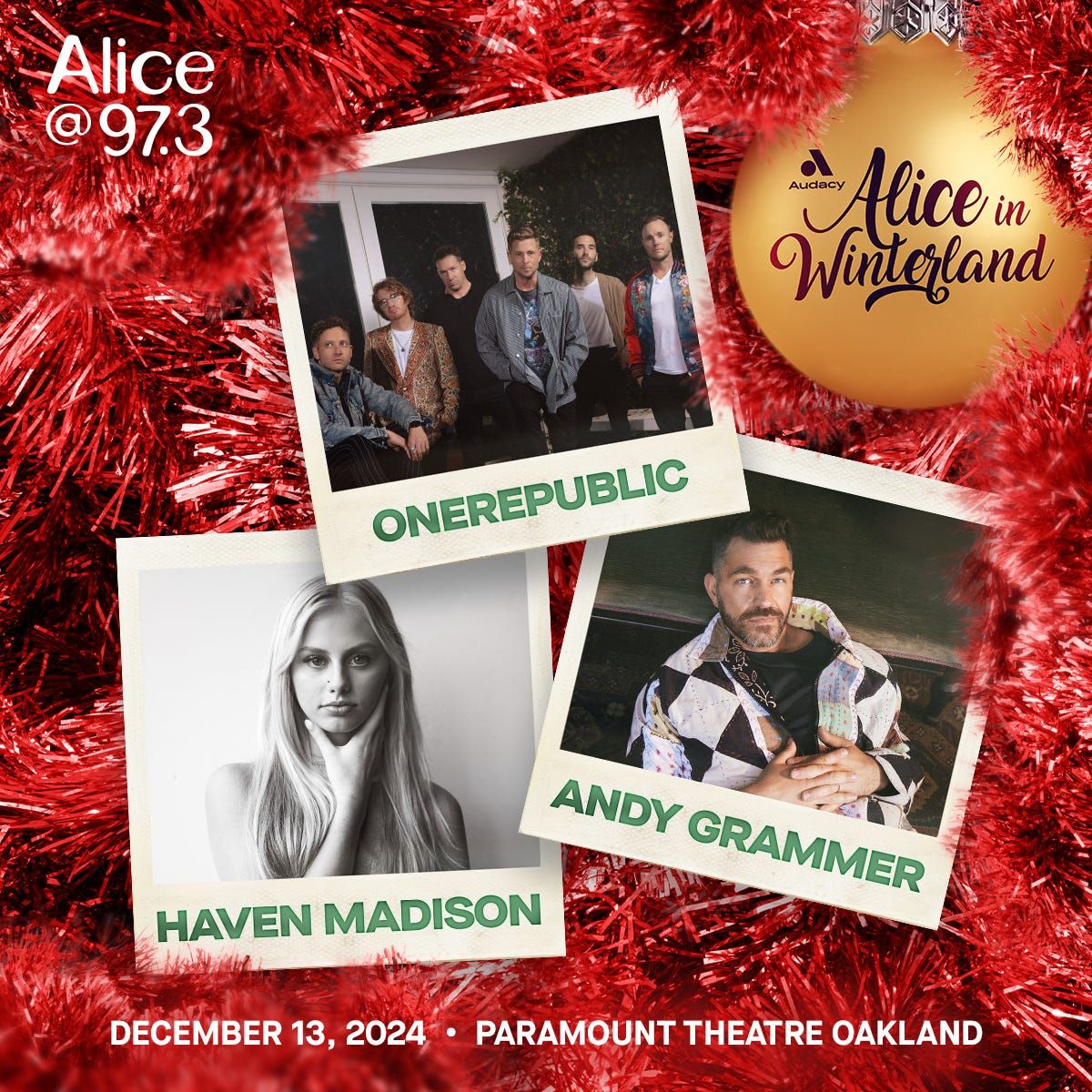 Alice 97.3's Alice In Winterland (OneRepublic, Andy Grammer, Haven Madison)