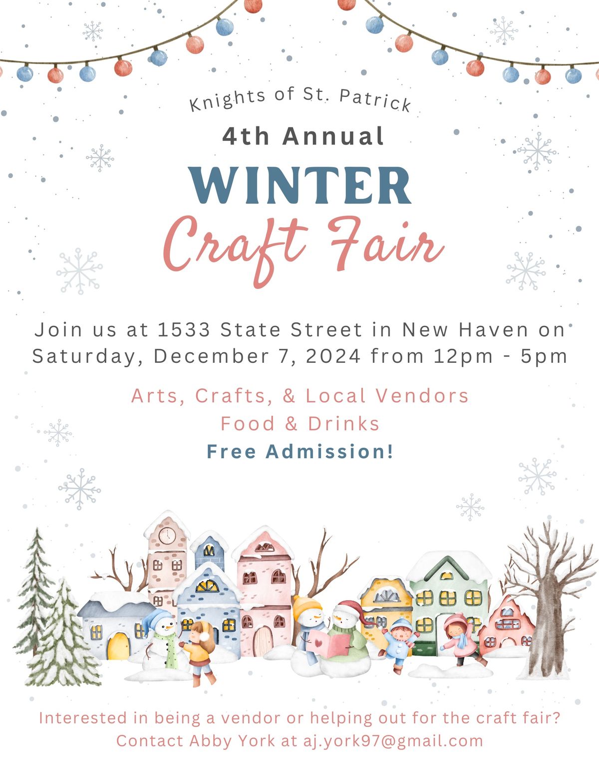 Knights of St. Patrick 4th Annual Winter Craft Fair