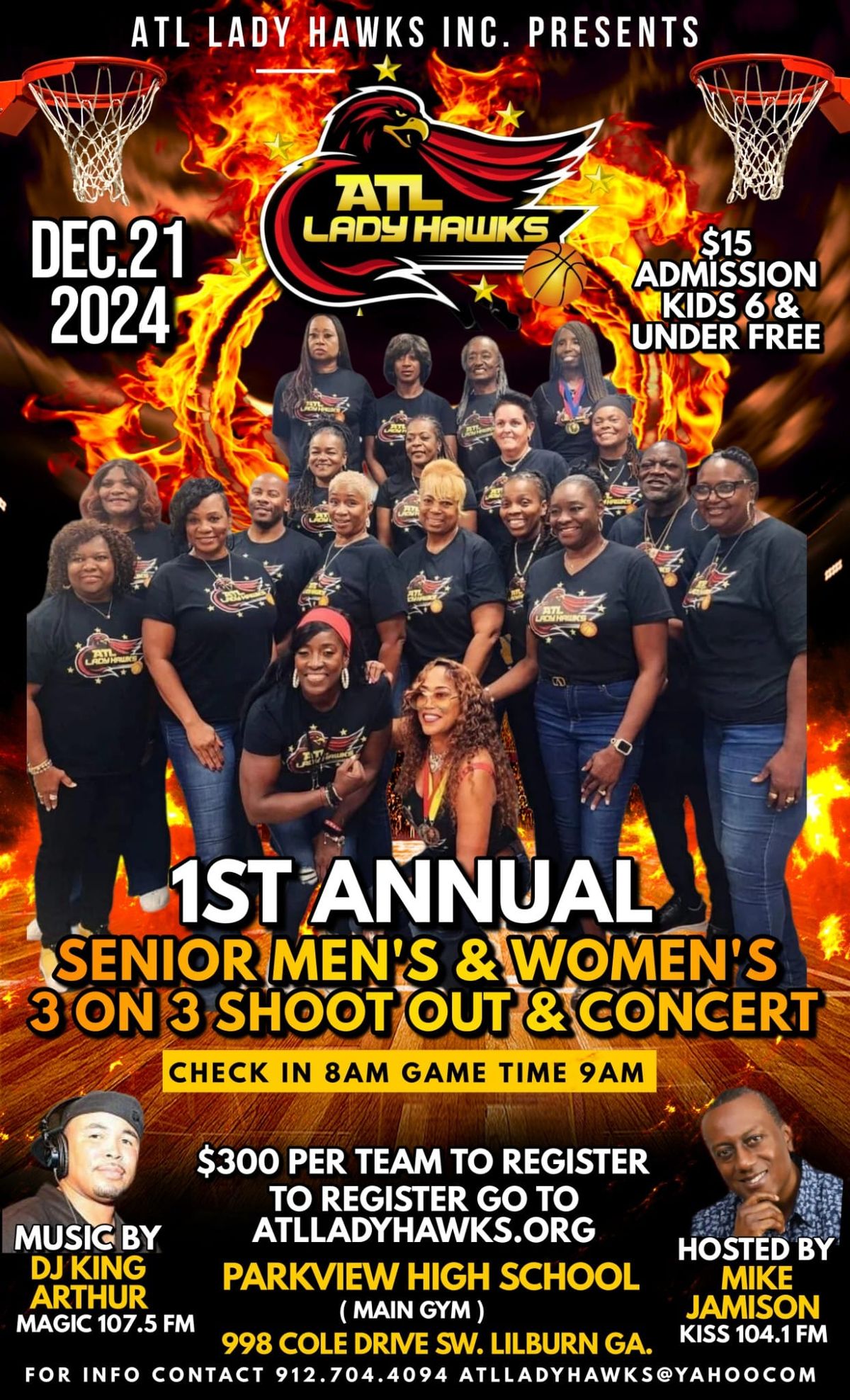 ATL LADY HAWKS Presents The 1st Annual Senior Men's and Women\u2019s 3on3 Shoot Out & Concert 