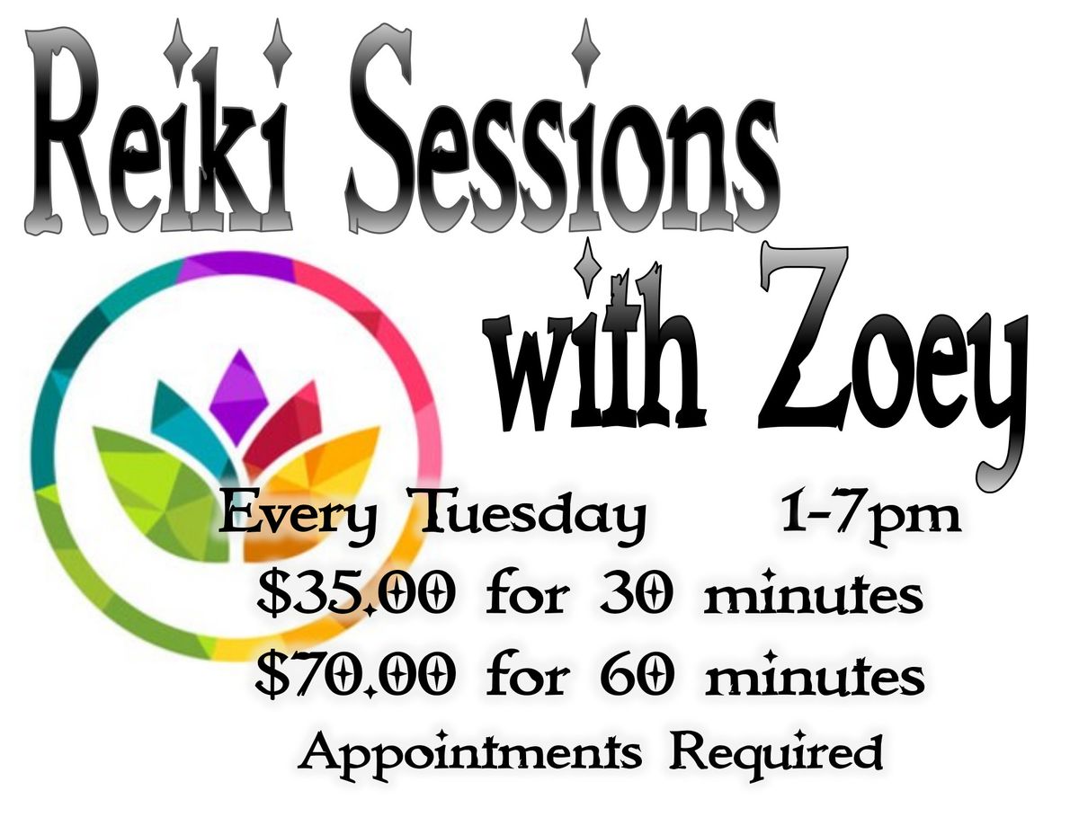Reiki Sessions with Zoey