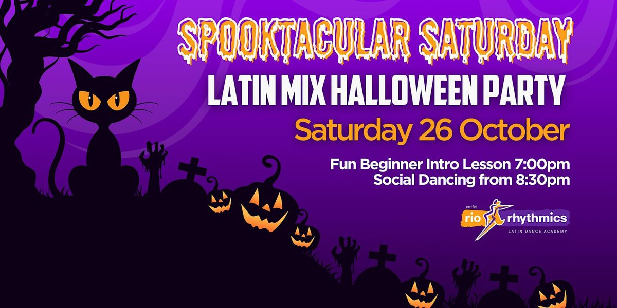 Spooktacular Saturday Latin Mix Halloween Party with Intro Lesson at 7pm