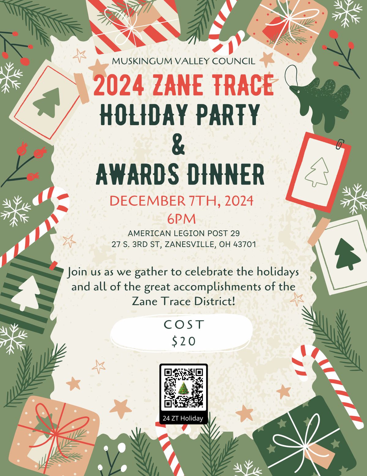 2024 Zane Trace Holiday Party & Awards Dinner