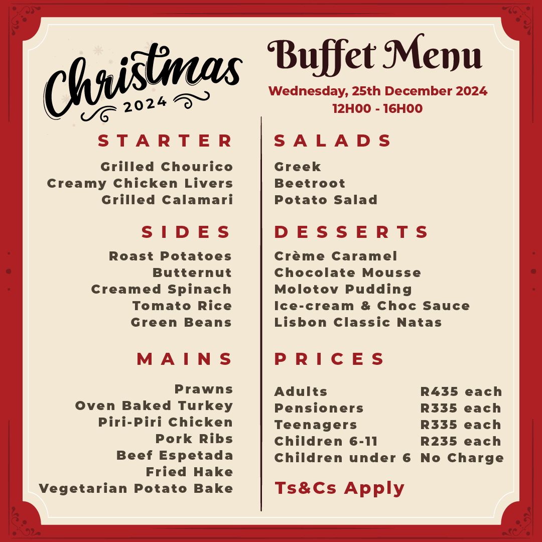 CHRISTMAS DAY BUFFET - 25 DECEMBER 2024