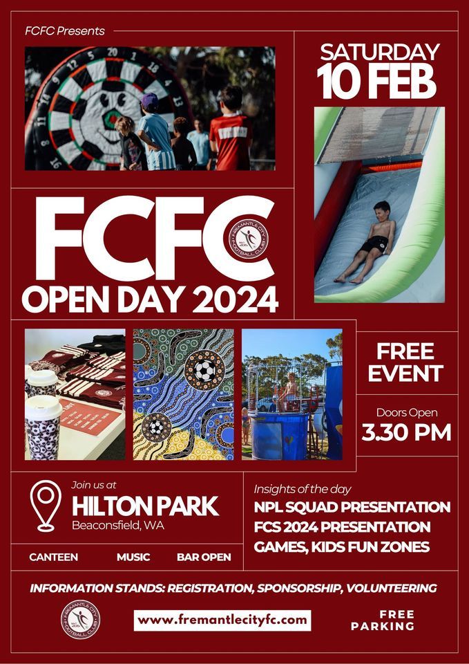 FCFC OPEN DAY 2024 - Season Launch!, Fremantle City Football Club, 10 ...