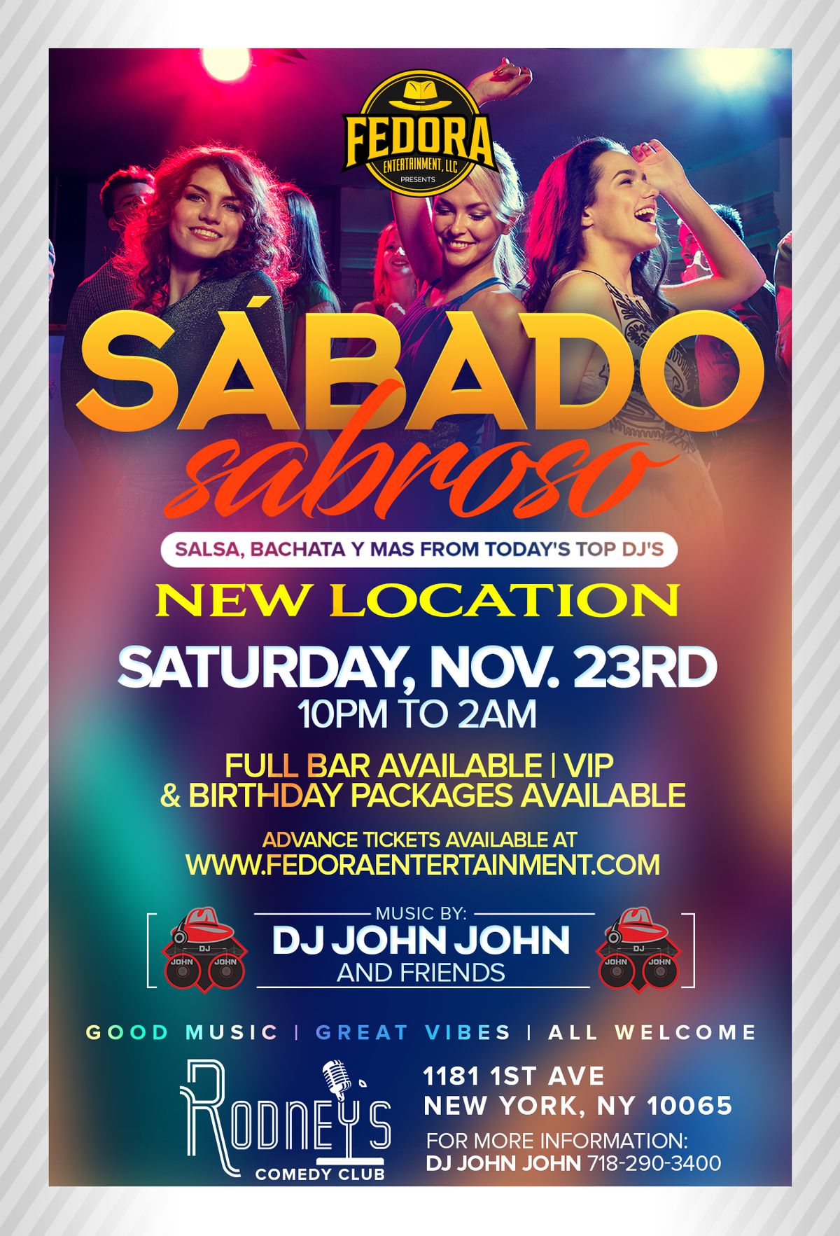 S\u00c1BADO SABROSO returns at NEW LOCATION | Rodney's Comedy Club on Saturday, November 23rd