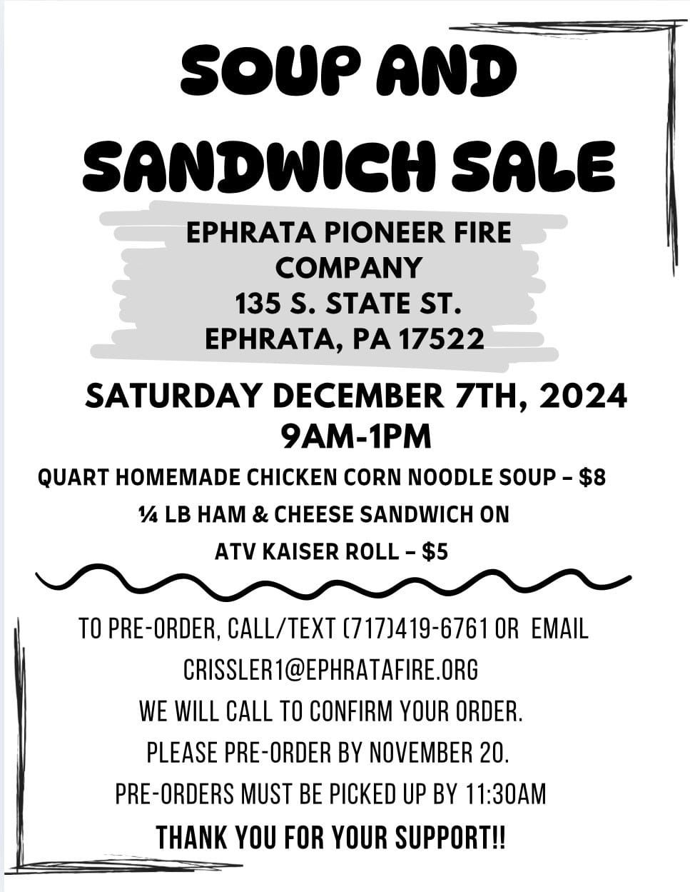 Soup & Sandwich Sale