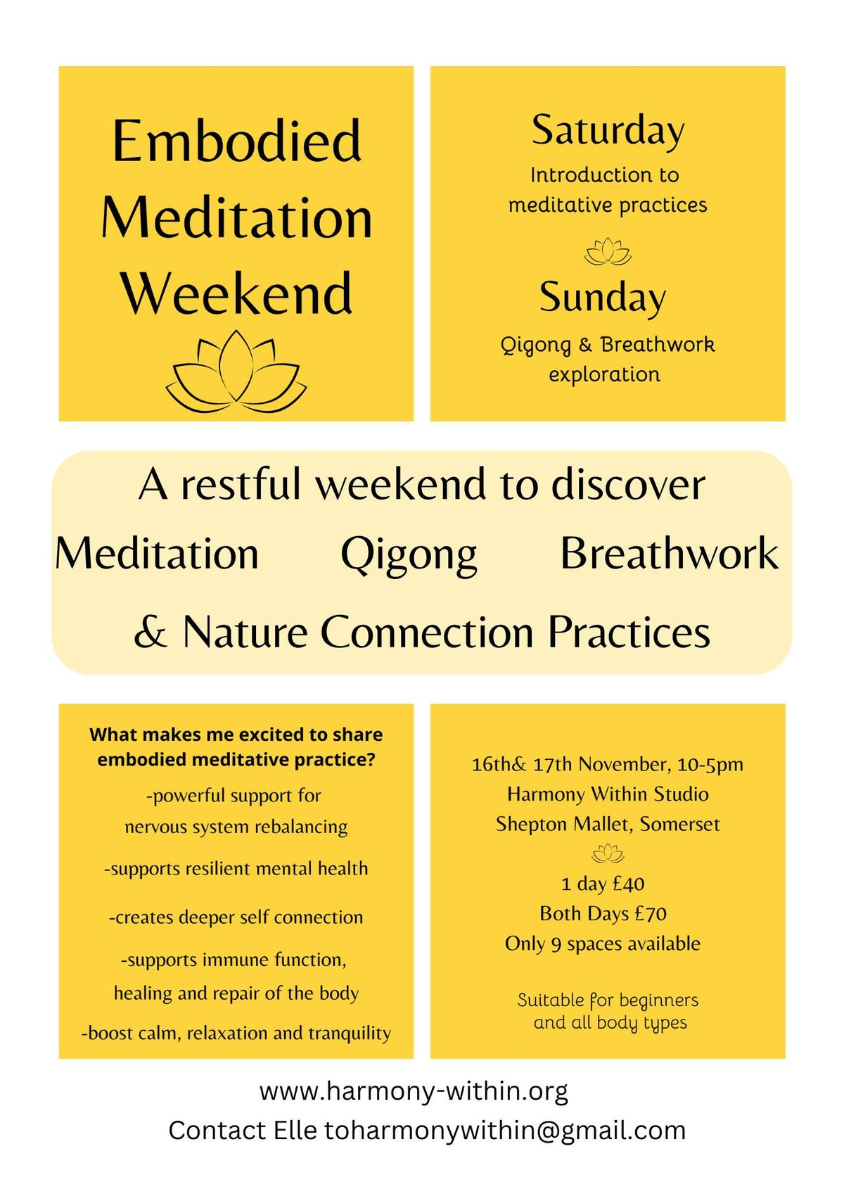 Embodied Meditation Weekend - Beginner friendly