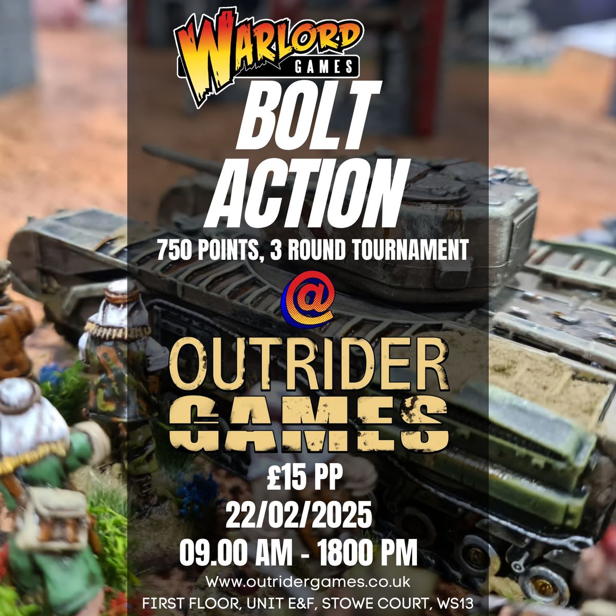 Bolt Action Tournament:1 Day, 3 Rounds, 750 Points,