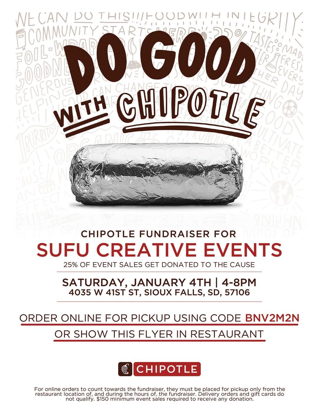 Chipotle Fundraiser for SuFu Creative!