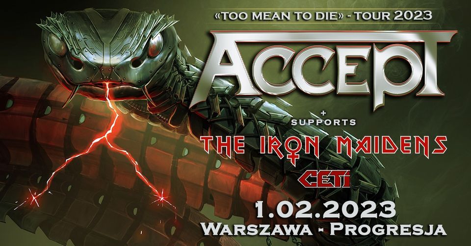 Official event 01.02.2023 Accept Too Mean To Die 2023 Tour - Warszawa