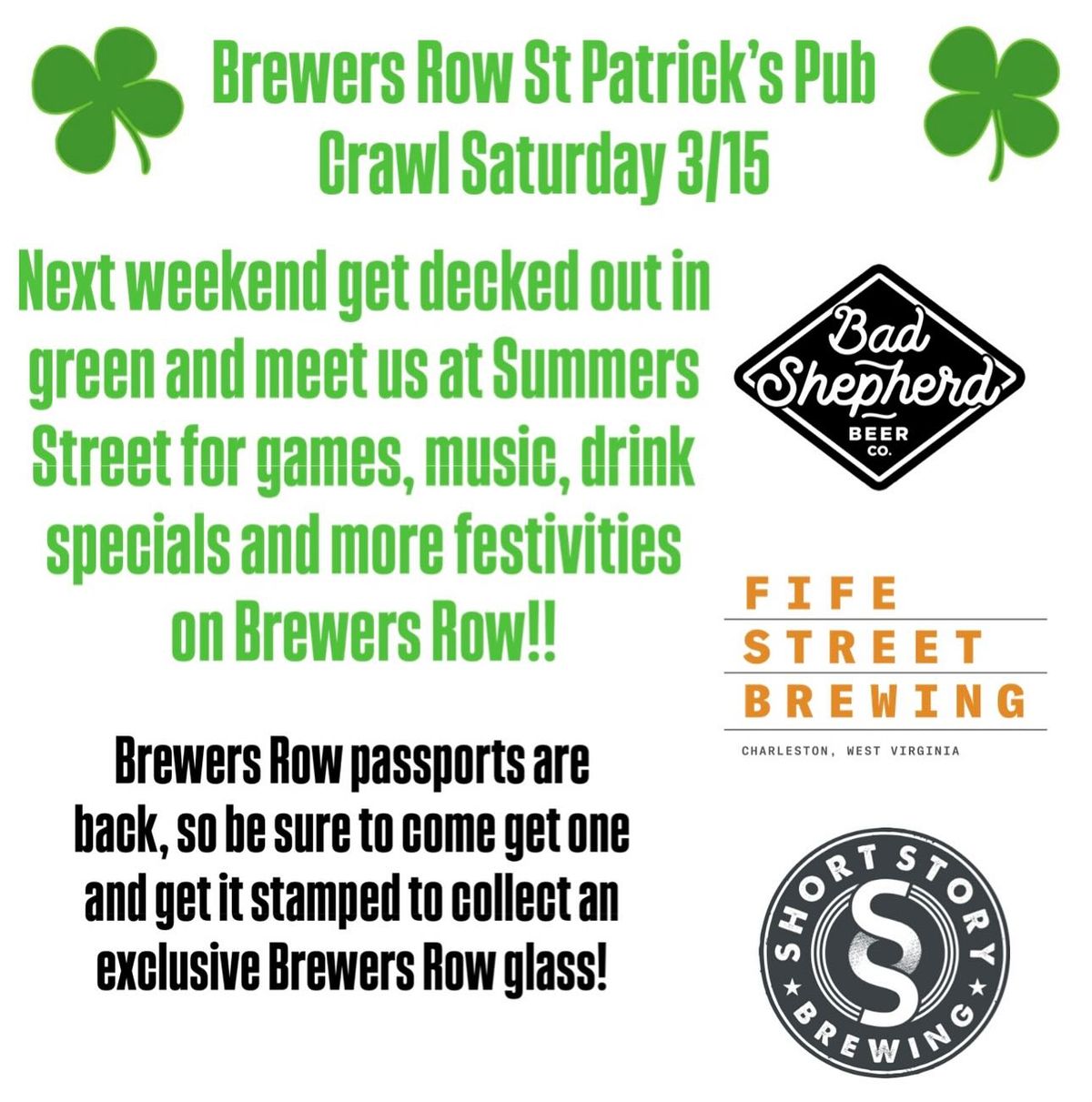 Brewers Row St Patrick\u2019s Pub Crawl