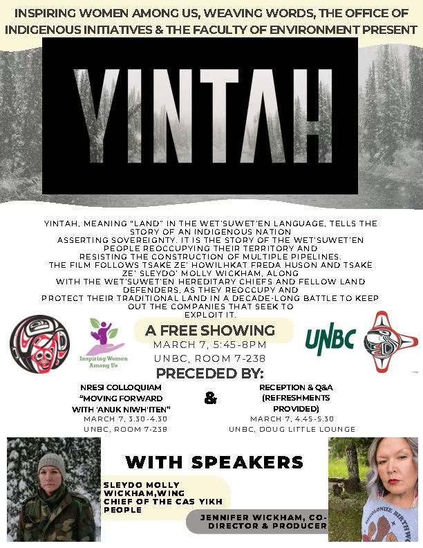 YINTAH 3 part event with Sleydo Molly Wickham & Jennifer Wickham