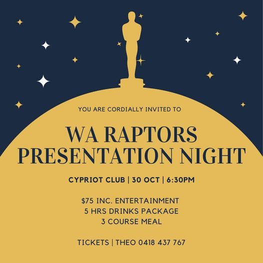 WA Raptors Presentation Night 2021