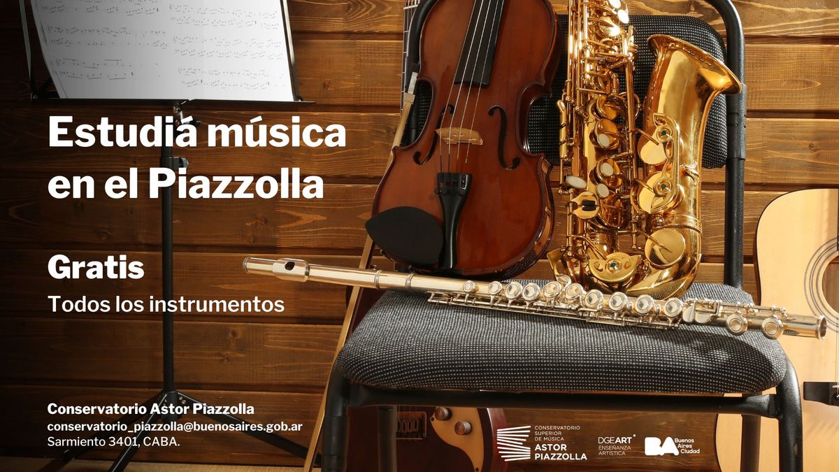 Estudi\u00e1 m\u00fasica en el Piazzolla - GRATIS