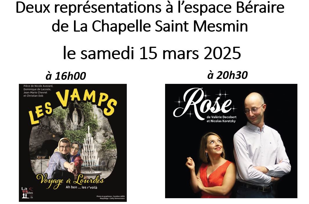 Nos repr\u00e9sentations le samedi 15 mars