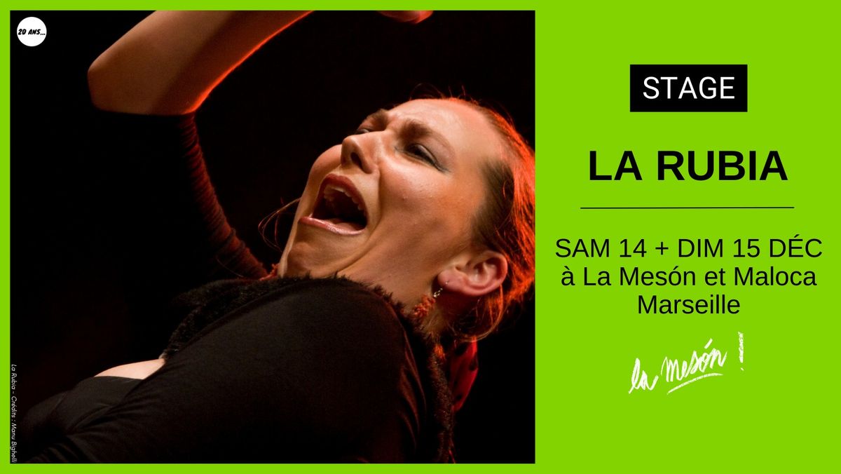 STAGE FLAMENCO par LA RUBIA - SAM 14 et DIM 15 D\u00c9C - MARSEILLE