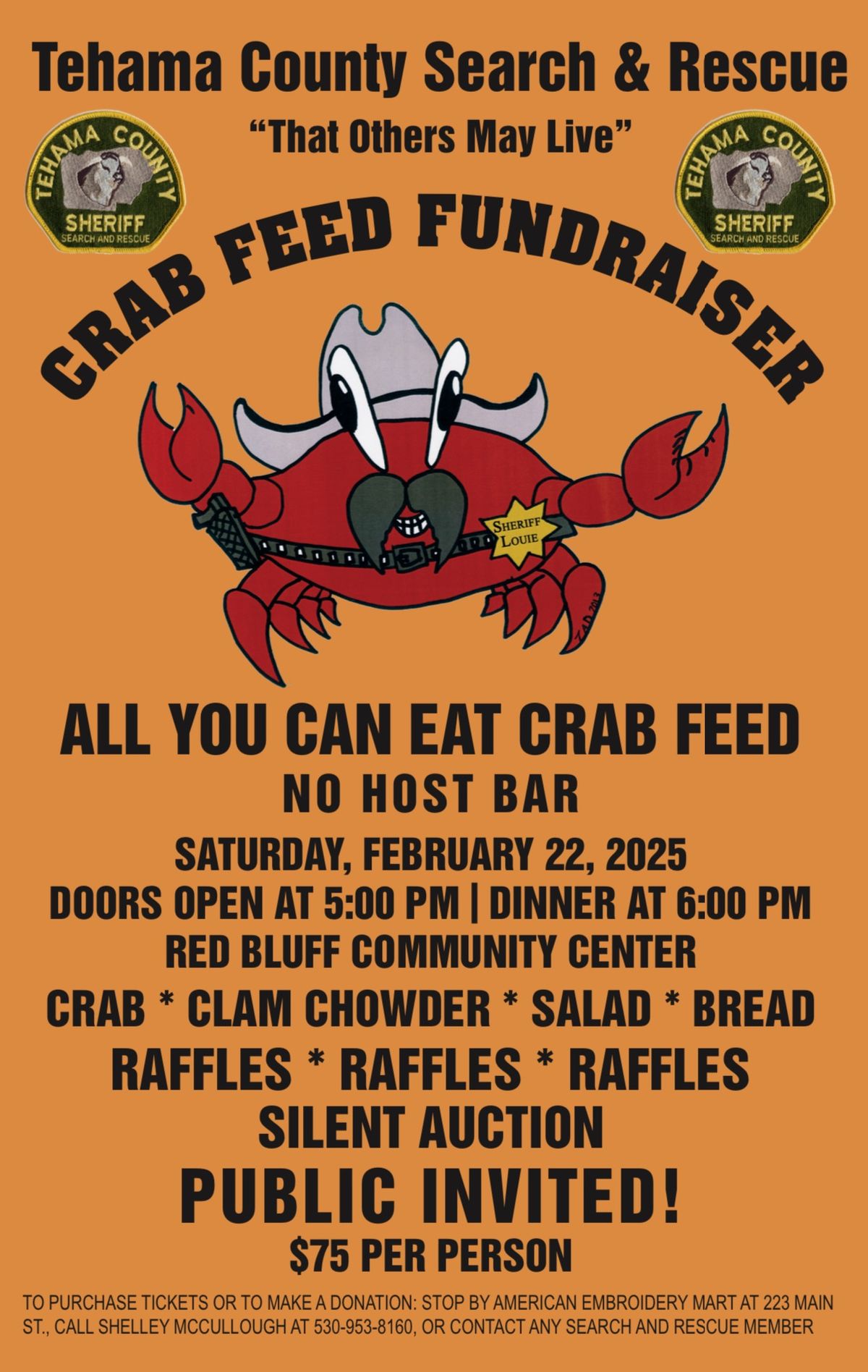 TCSAR Crab Feed Fundraiser