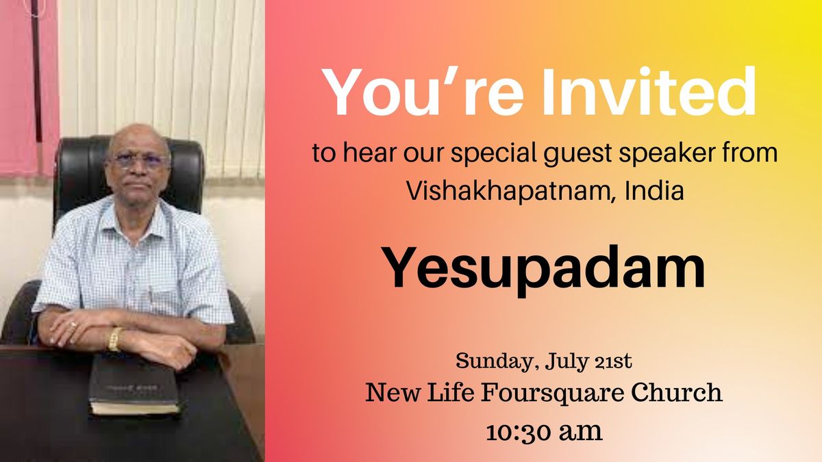 Guest Speaker Yesupadem from Vishakhaptatnam, India
