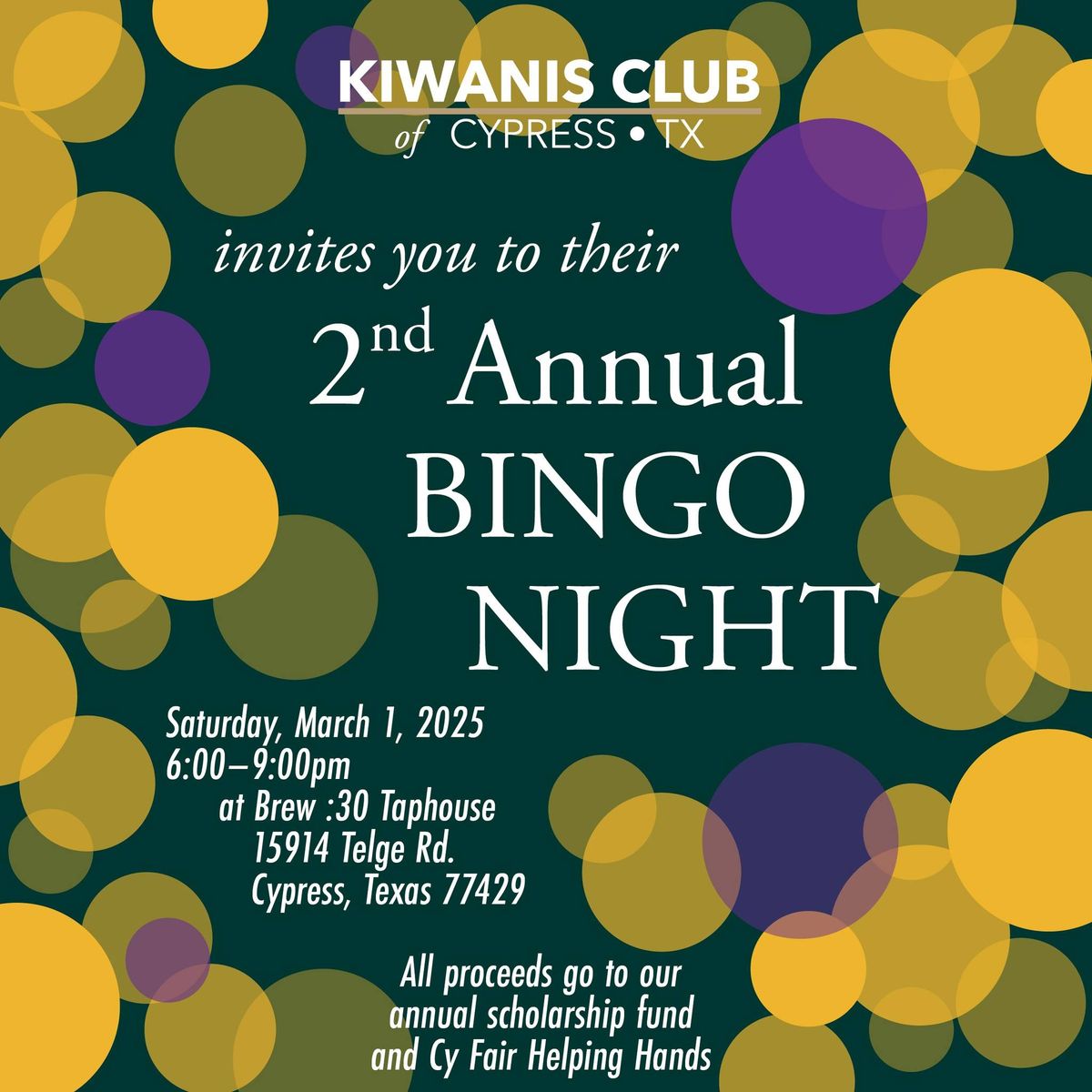 2nd Annual Bingo Night