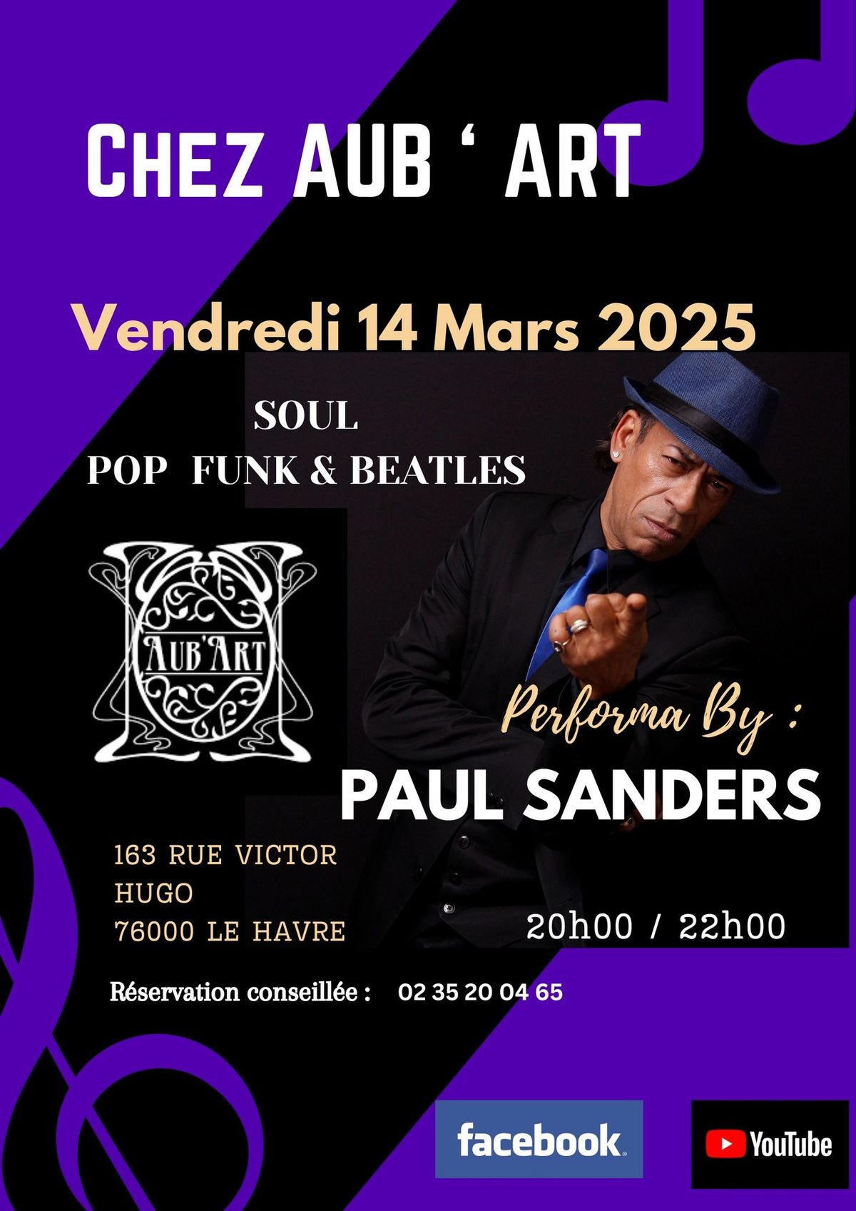 Concert Paul Sanders chez Aub\u2019Art