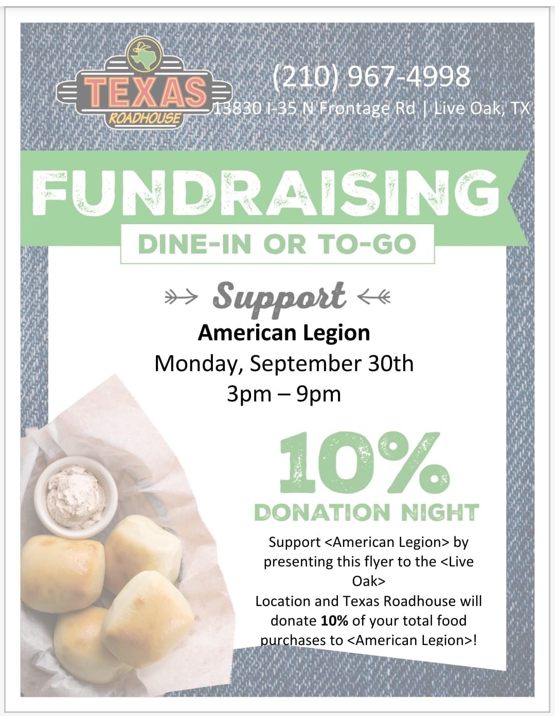 Texas Roadhouse Fundraiser 