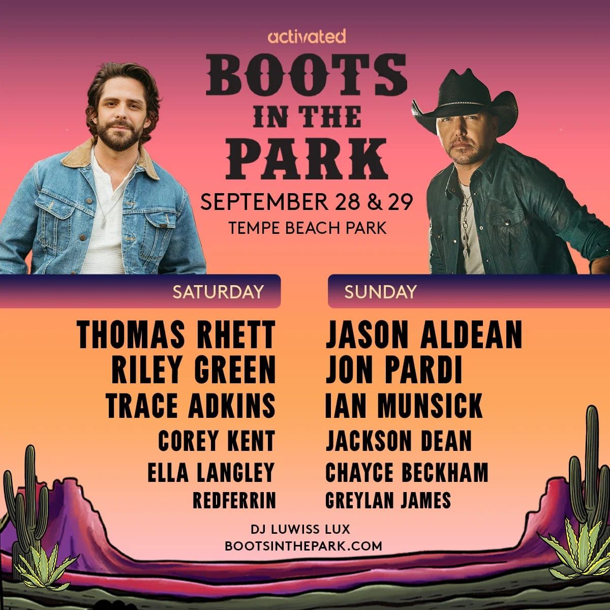 Boots In The Park (Saturday Pass) with Thomas Rhett, Riley Green, Trace Adkins, and more!