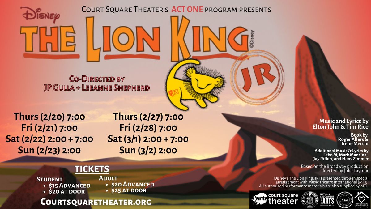 Disney's "The Lion King, JR" presented by ACT ONE