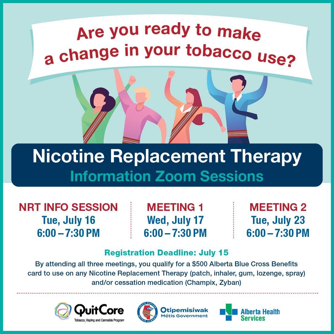 July Nicotine Reduction Therapy (NRT) Information Sessions