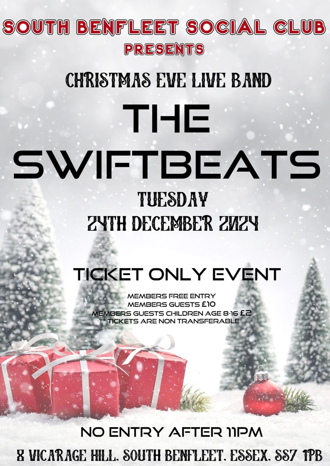 THE SWIFTBEATS - CHRISTMAS EVE PARTY - TICKETED EVENT